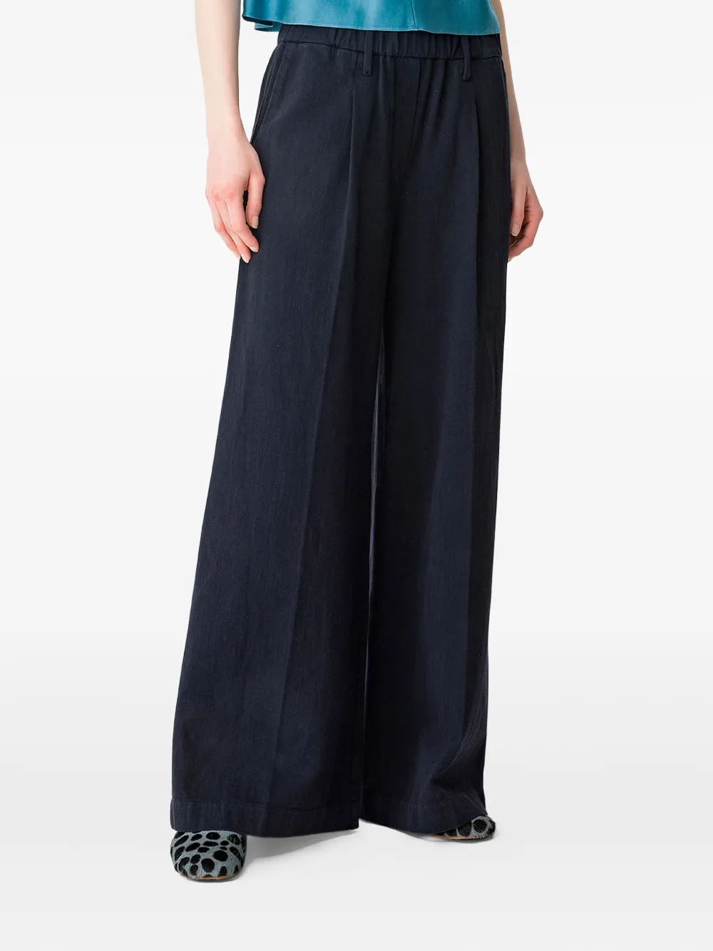 Forte Forte pleated wide-leg trousers - Blauw