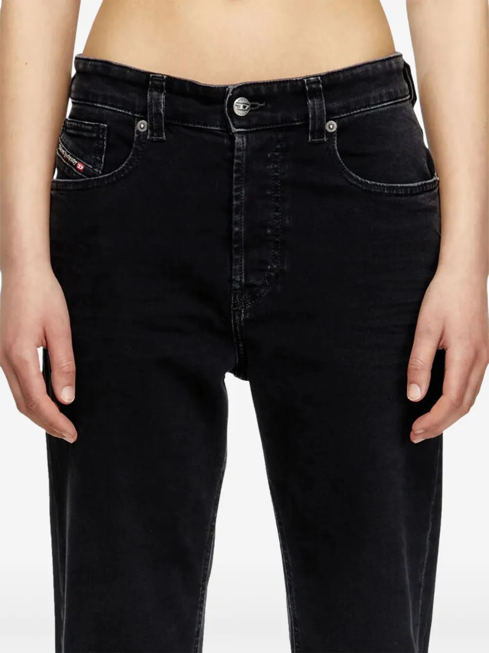 Diesel High waist straight jeans Zwart