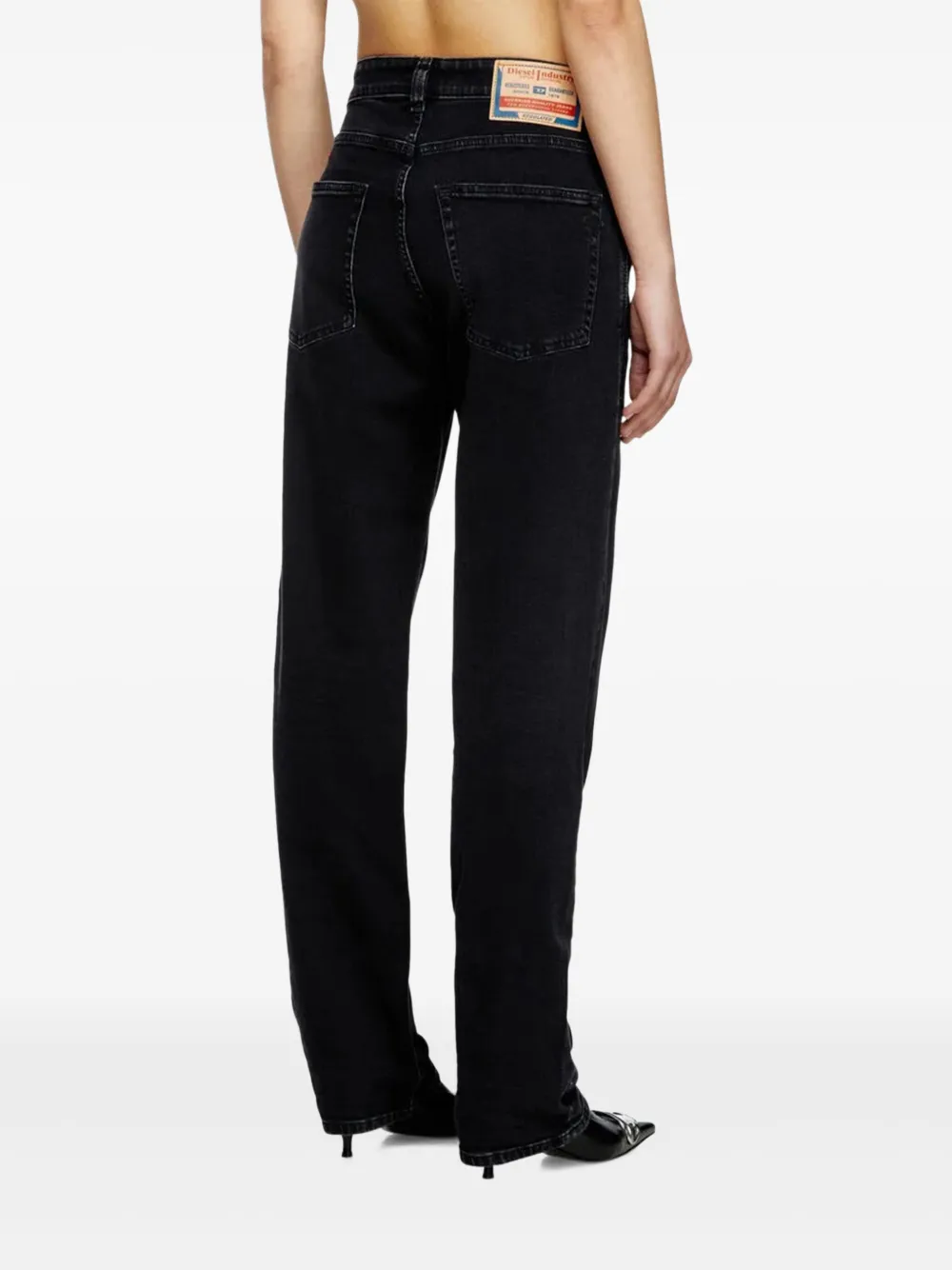 Diesel High waist straight jeans - Zwart