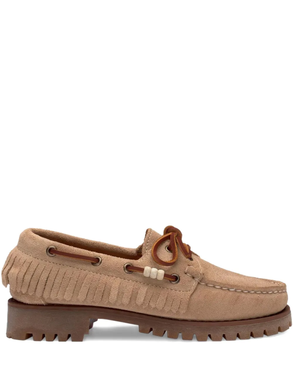Sebago Fringed Tie Loafers In Neutral