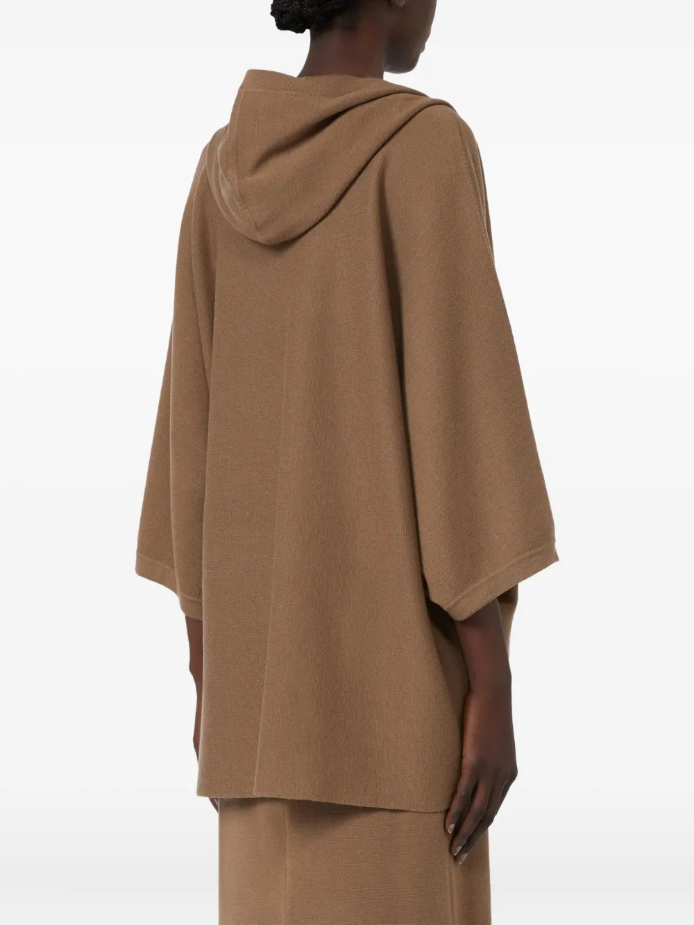 Max Mara Vest met capuchon van scheerwol Bruin