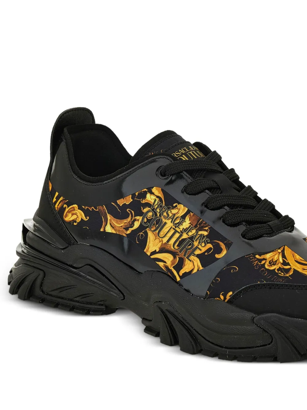 Versace Jeans Couture Sneakers met barokprint Zwart