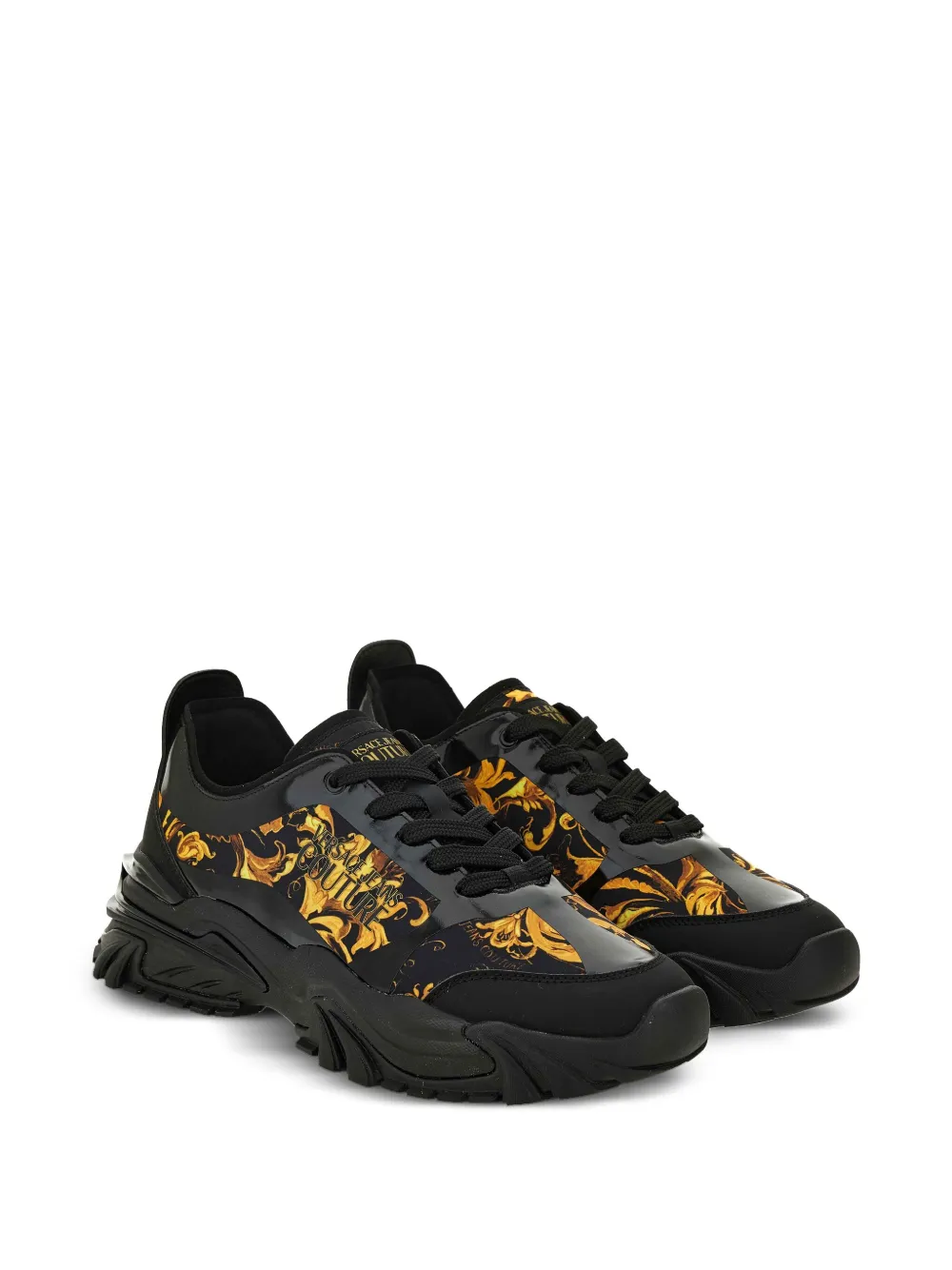 Versace Jeans Couture Sneakers met barokprint Zwart