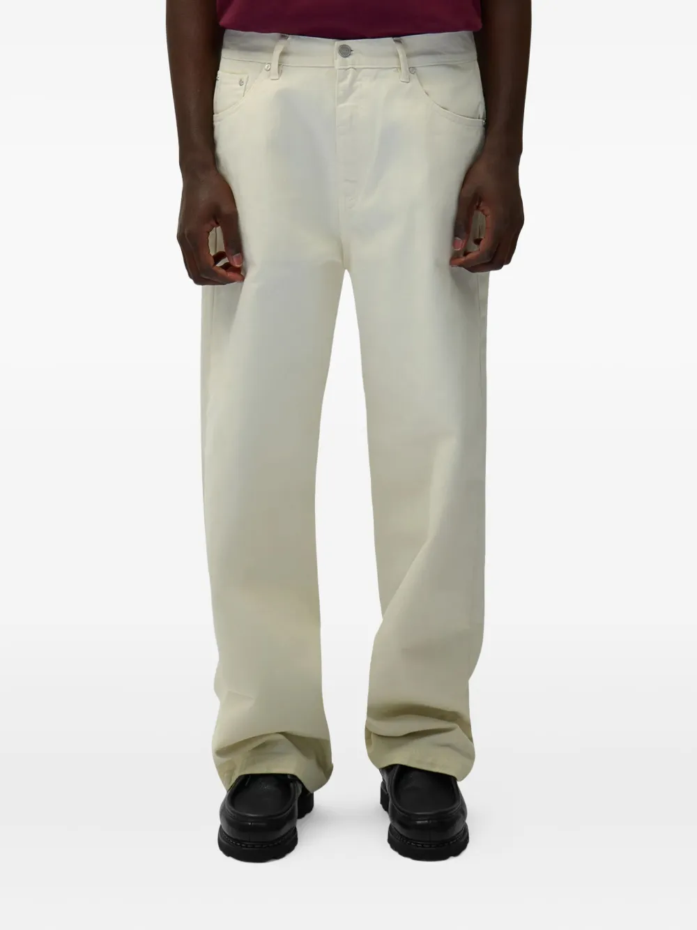 Arte Antwerp Eye-detail Straight-leg Jeans In White