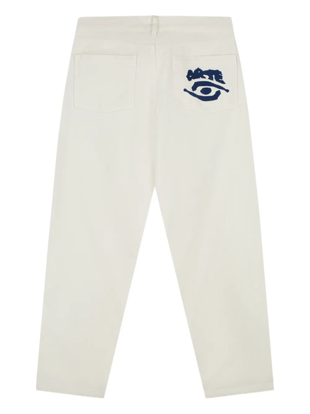 Arte Antwerp Eye-detail Straight-leg Jeans In White