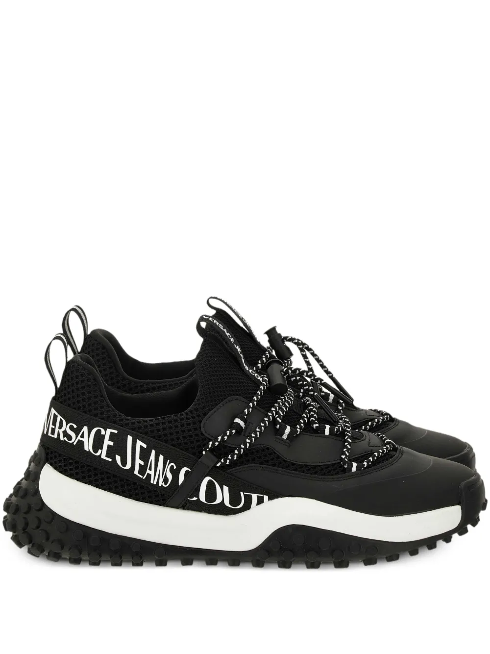 Versace Jeans Couture logo-detail mesh trainers Black