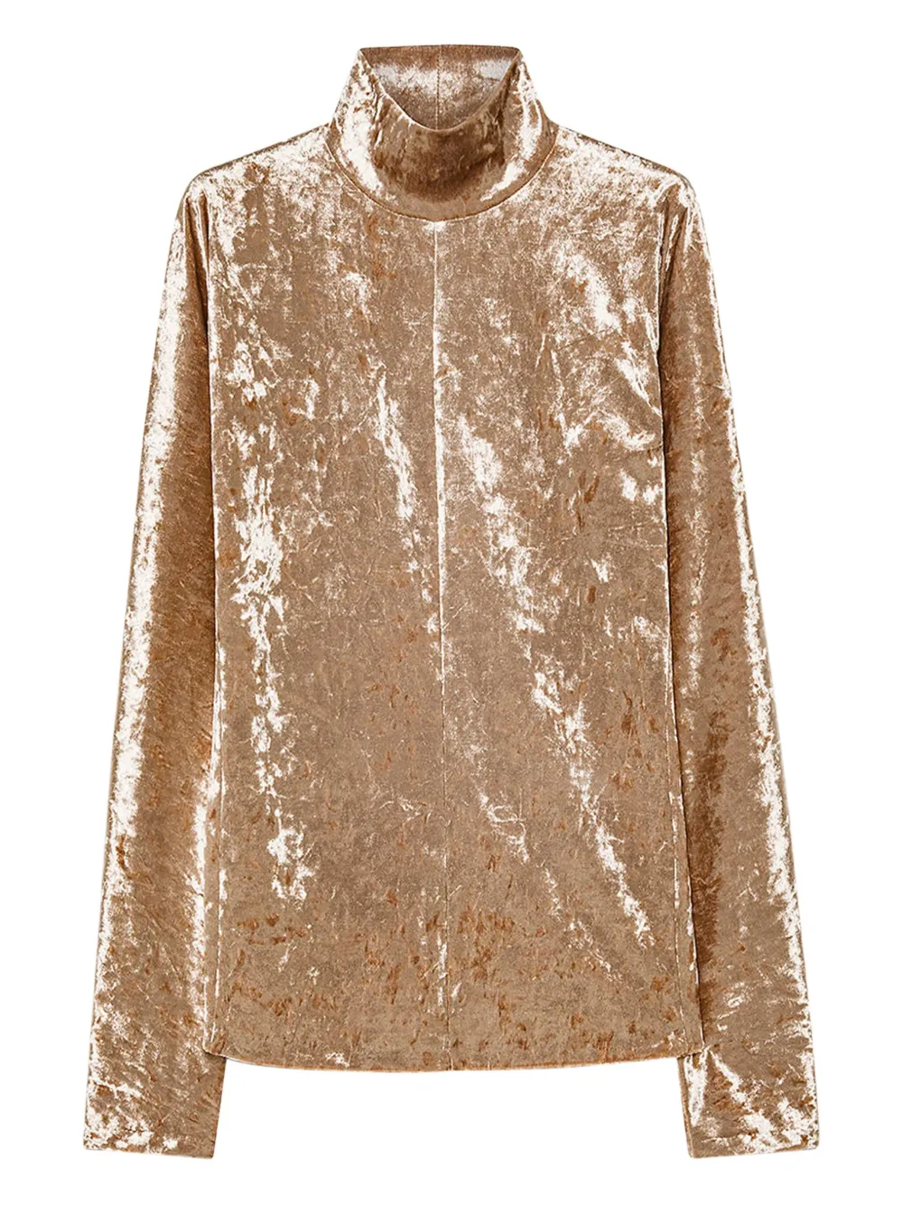 Forte Forte crushed-velvet high-neck top | Gold | Image 1