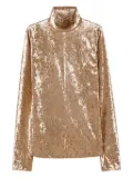 Forte Forte crushed-velvet high-neck top - Gold