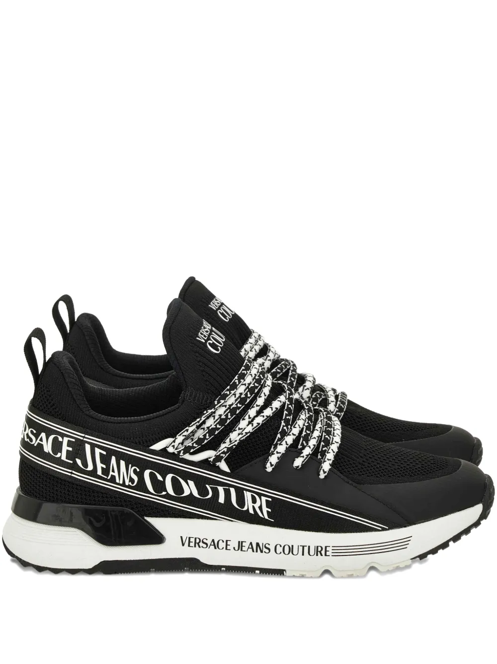 Versace Jeans Couture lace-up logo sneakers Black