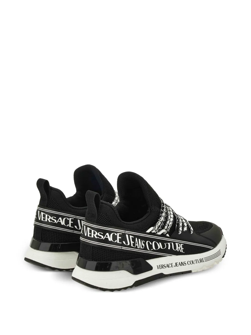 Versace Jeans Couture Lace-up Logo Sneakers In Black