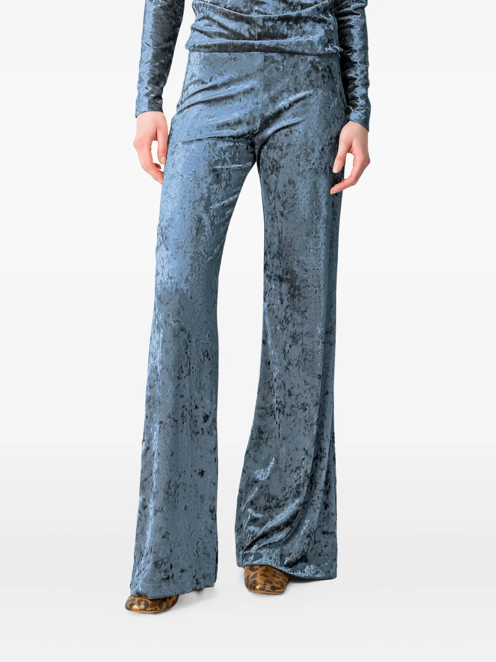 Forte Forte crushed-velvet trousers - Blauw