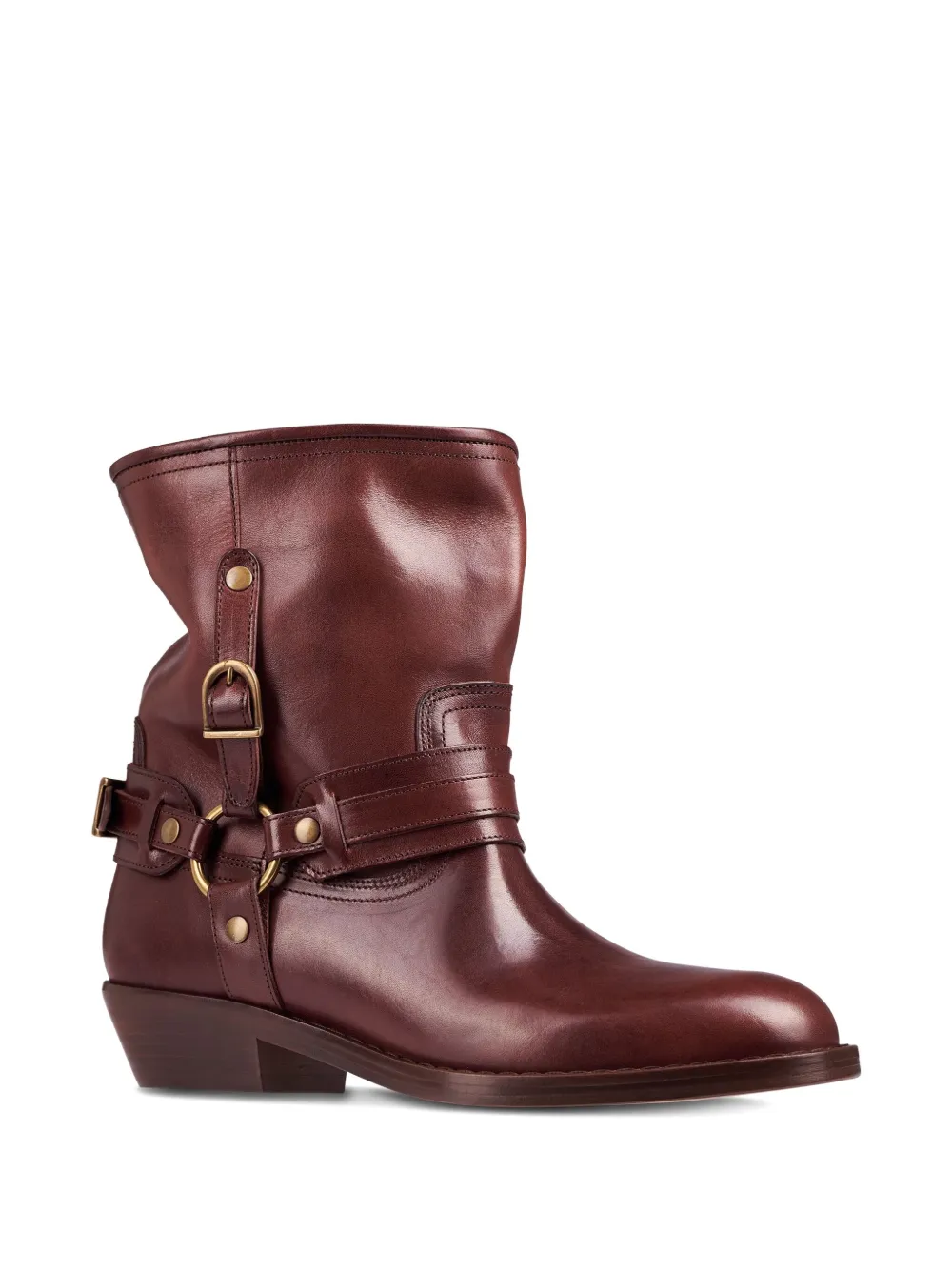Isabel Marant Ildred Buckle-strap Leather Boots In Red