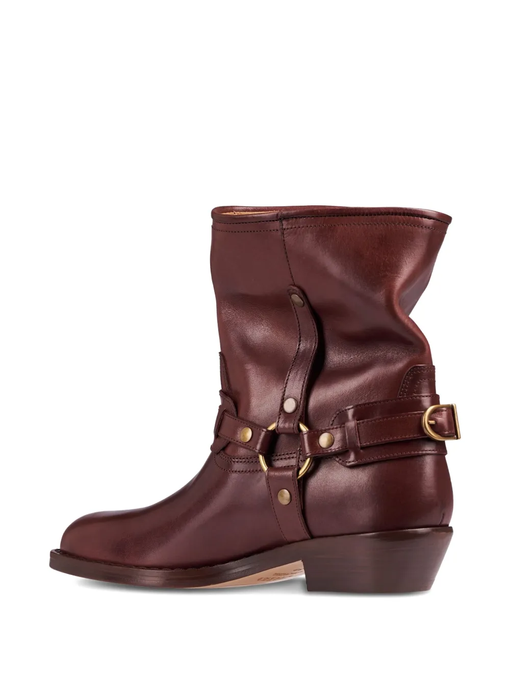 Isabel Marant Ildred Buckle-strap Leather Boots In Red
