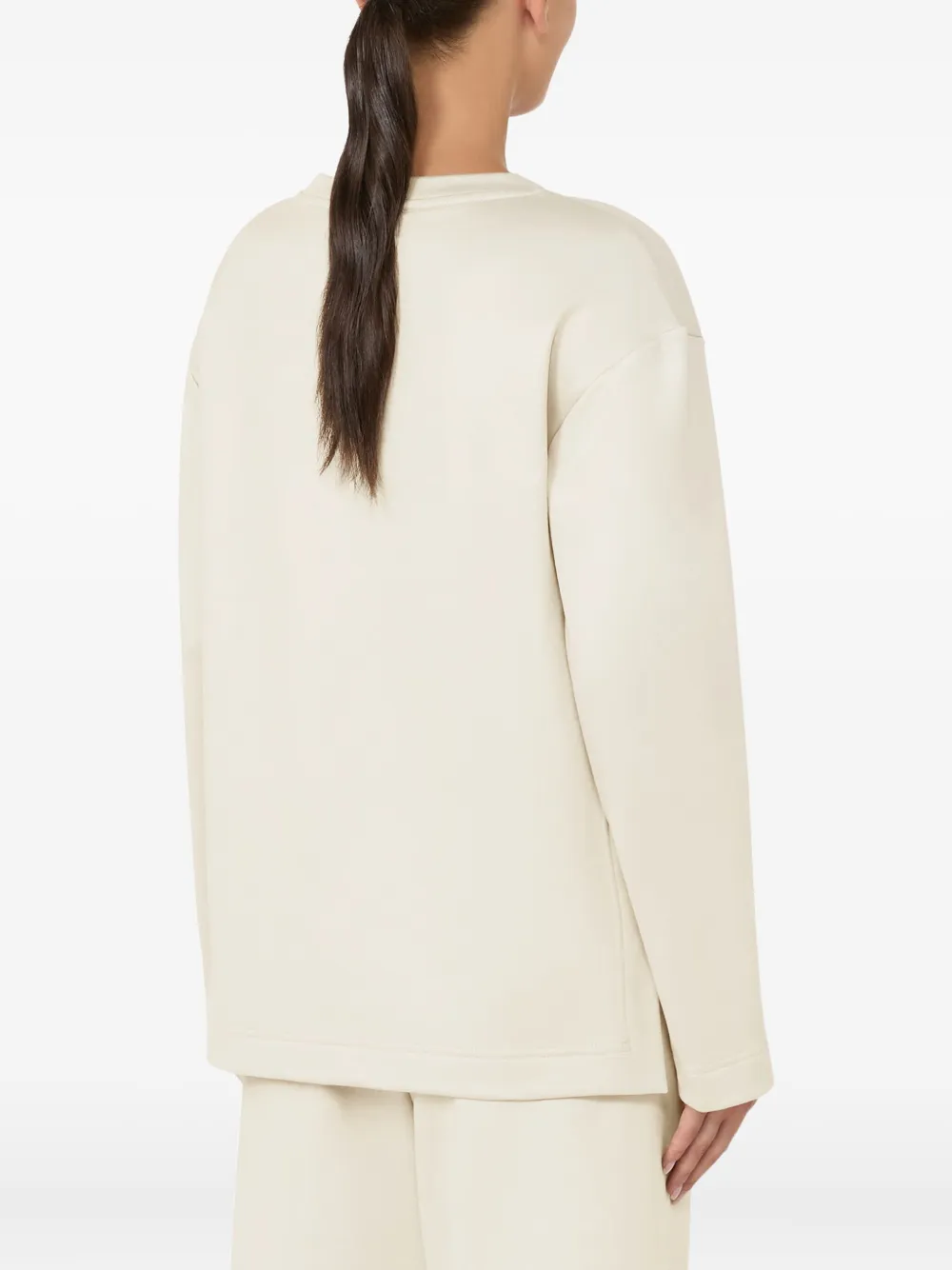Max Mara Embossed-logo Sweatshirt In Neutral