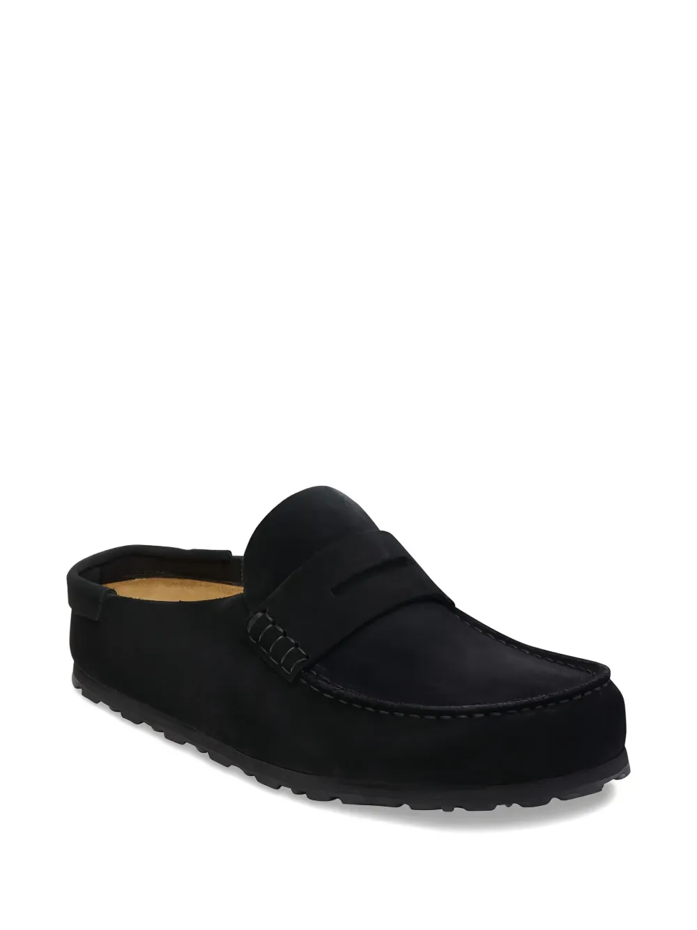 Birkenstock Naples Wrapped penny-strap suede mules Black