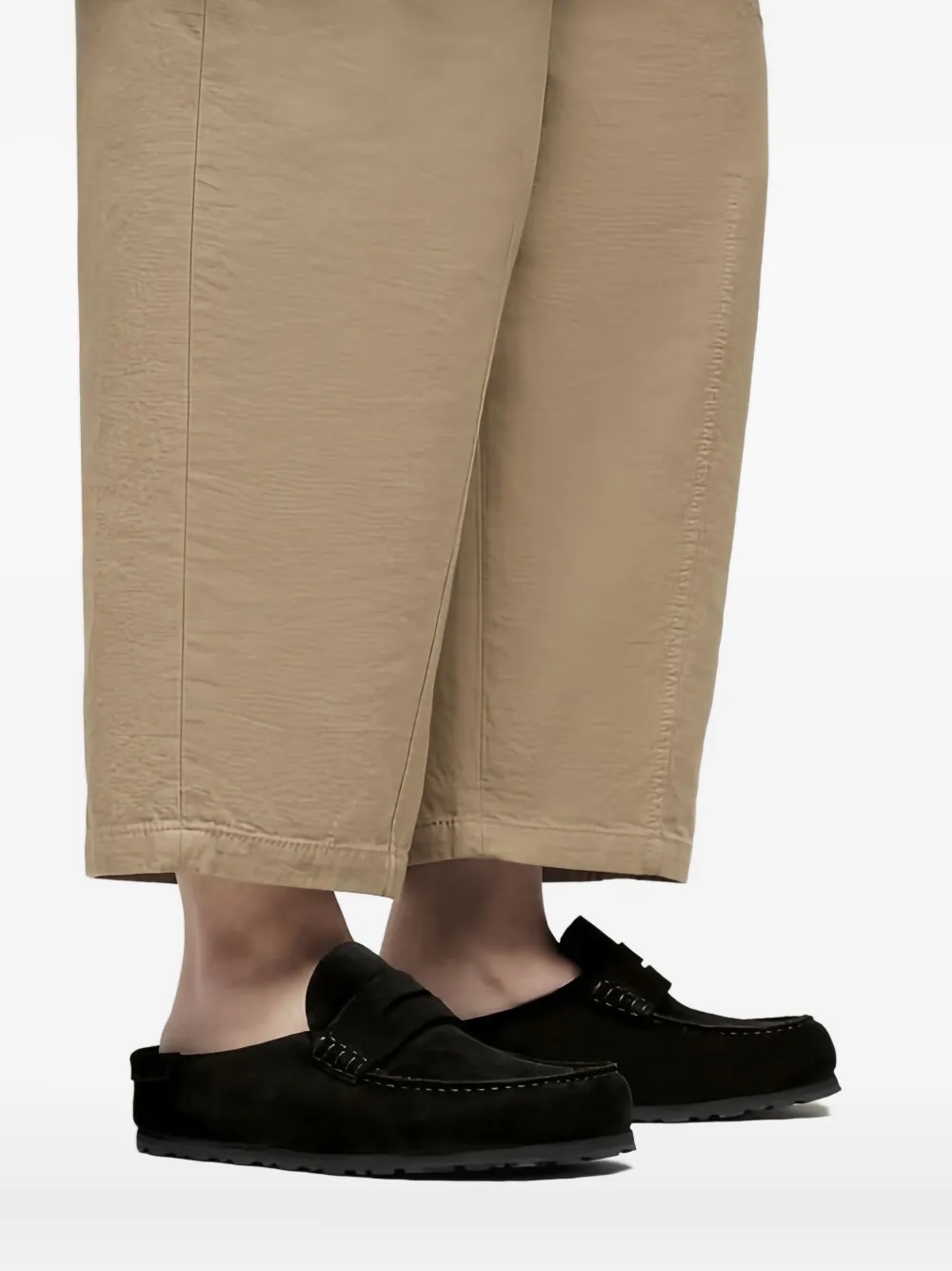 Birkenstock Naples Wrapped penny-strap suede mules Black