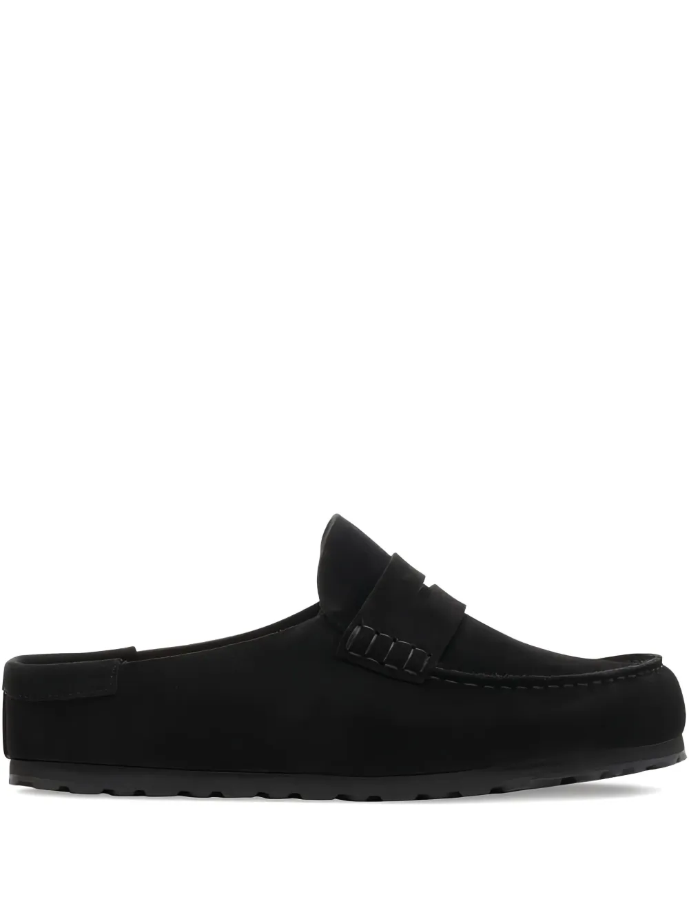 Birkenstock Naples Wrapped penny-strap suede mules Black