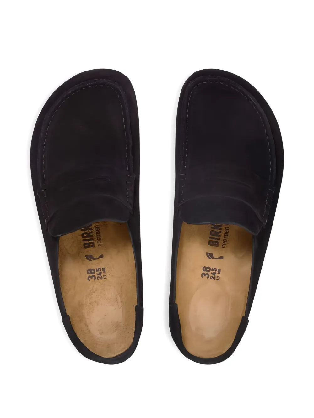 Birkenstock Naples Wrapped penny-strap suede mules Black