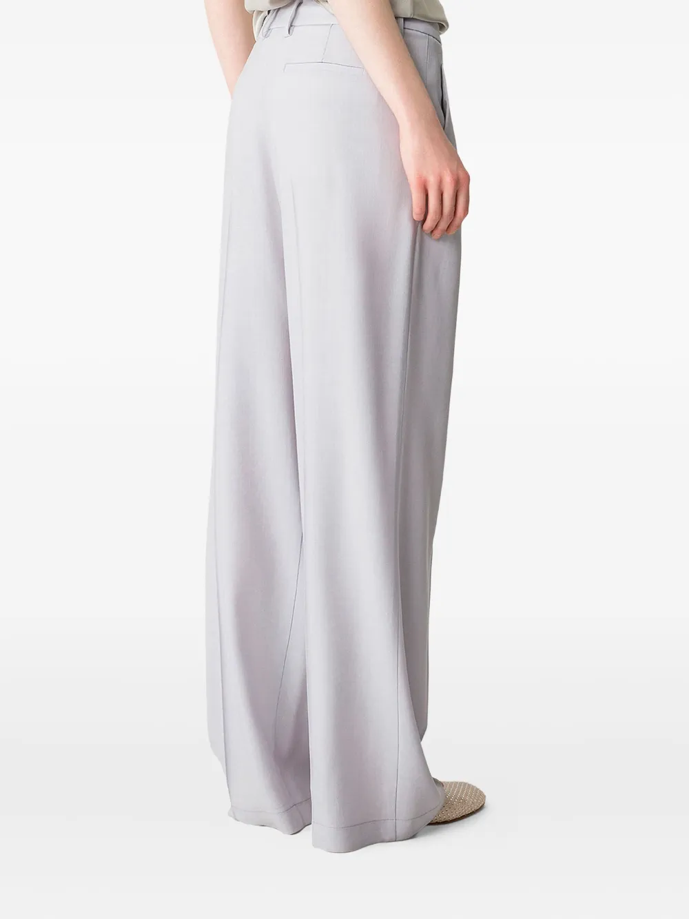 Forte Forte Sartorial Wide-leg Trousers In Wool Viscose Twill In White