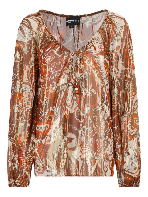 Retrofete paisley metallic blouse