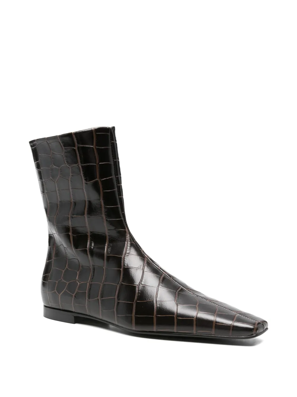 TOTEME zipped croc-embossed boots | Ankle Boots | Image 2