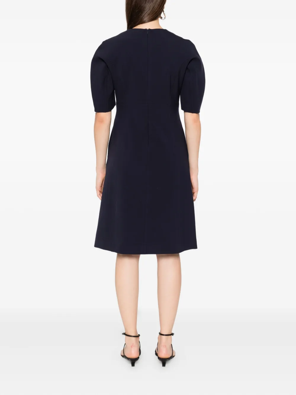 Peserico Midi-jurk met pofmouwen Blauw