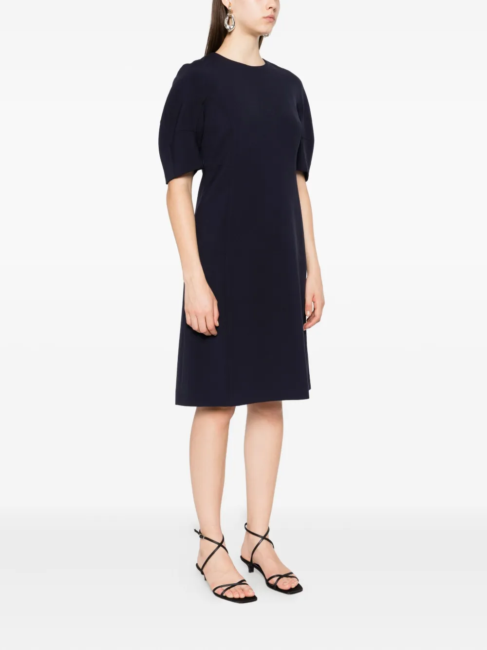Peserico Midi-jurk met pofmouwen Blauw