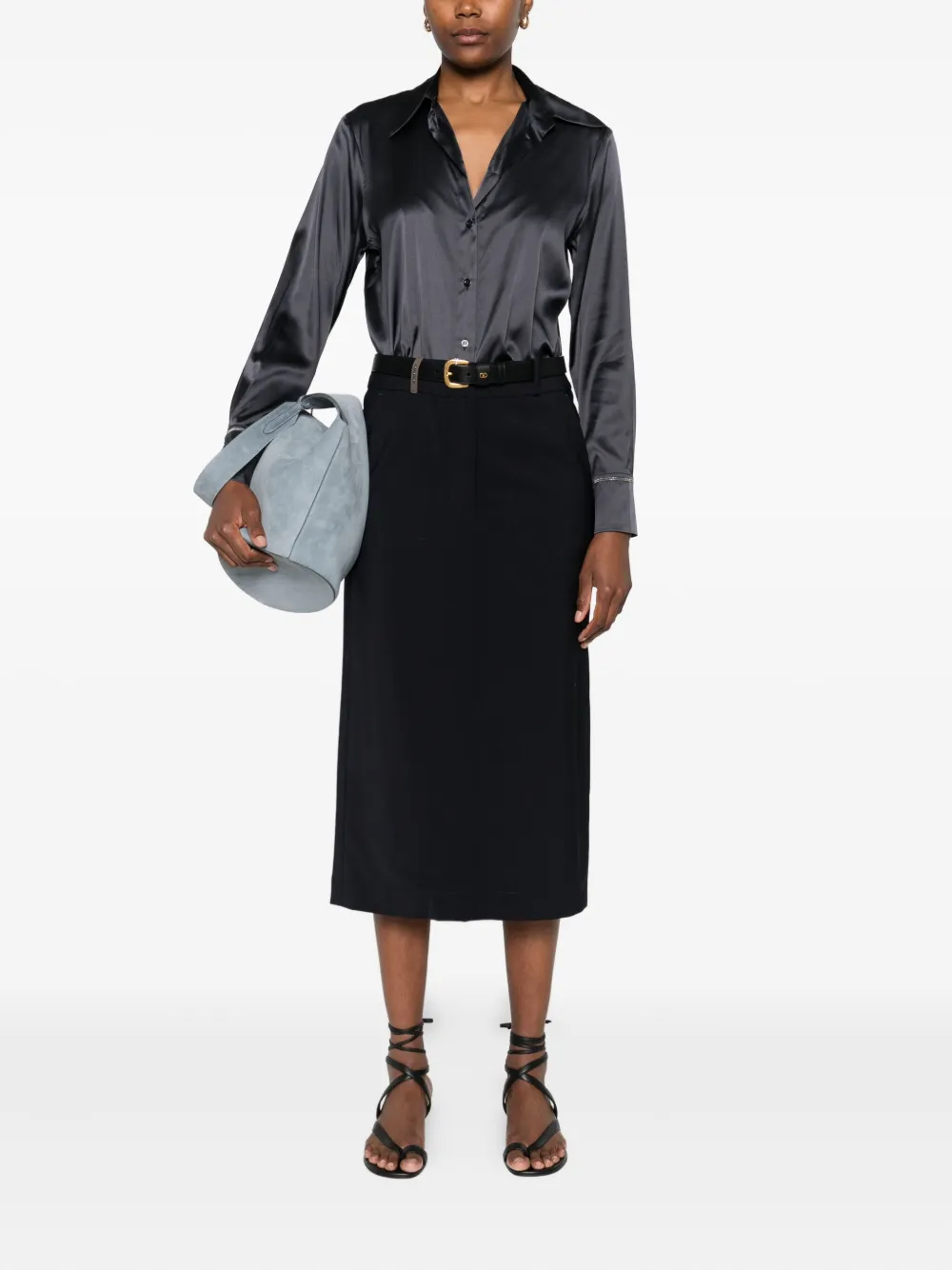 Peserico Satijnen blouse Blauw