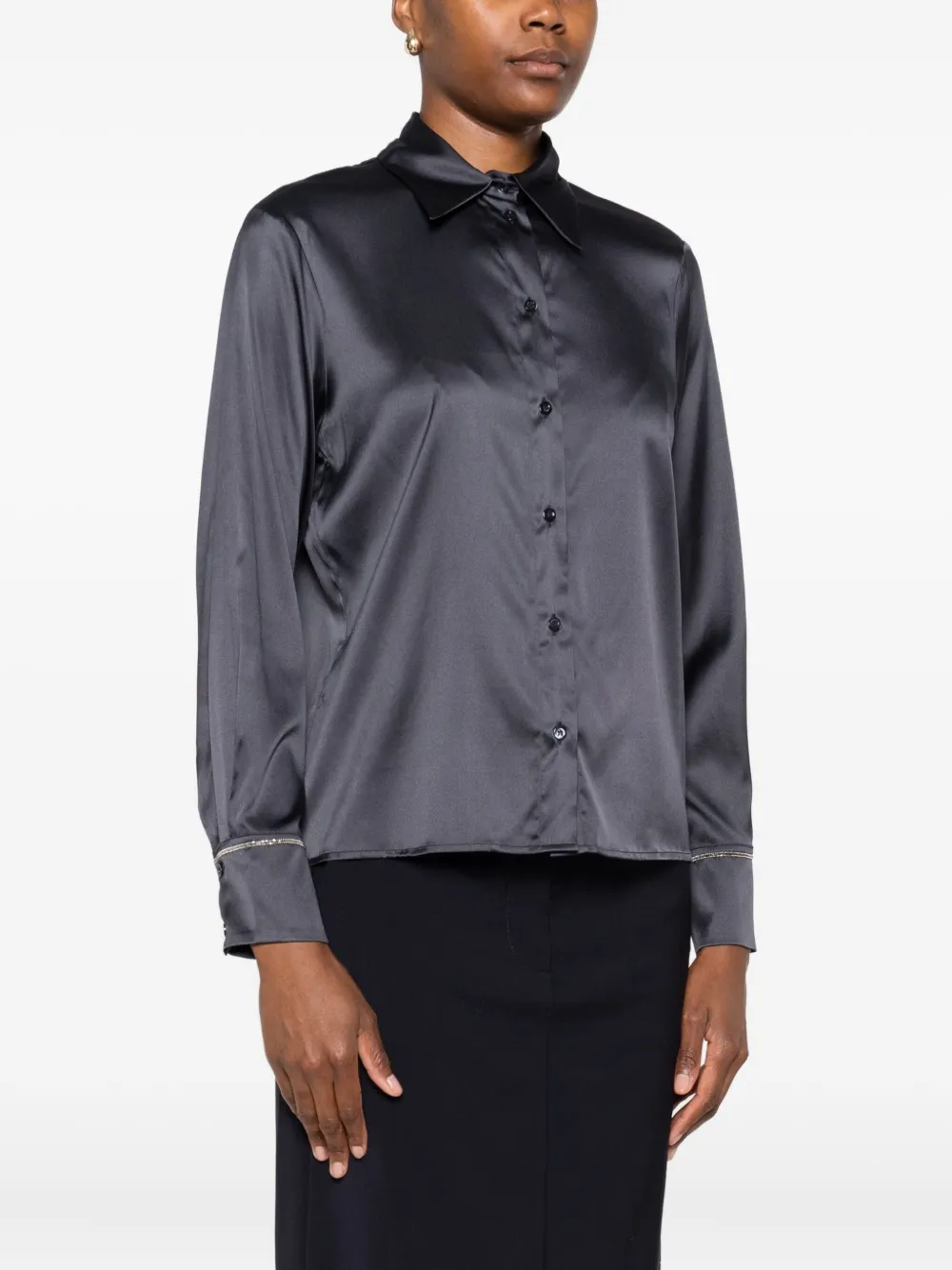 Peserico Satijnen blouse Blauw