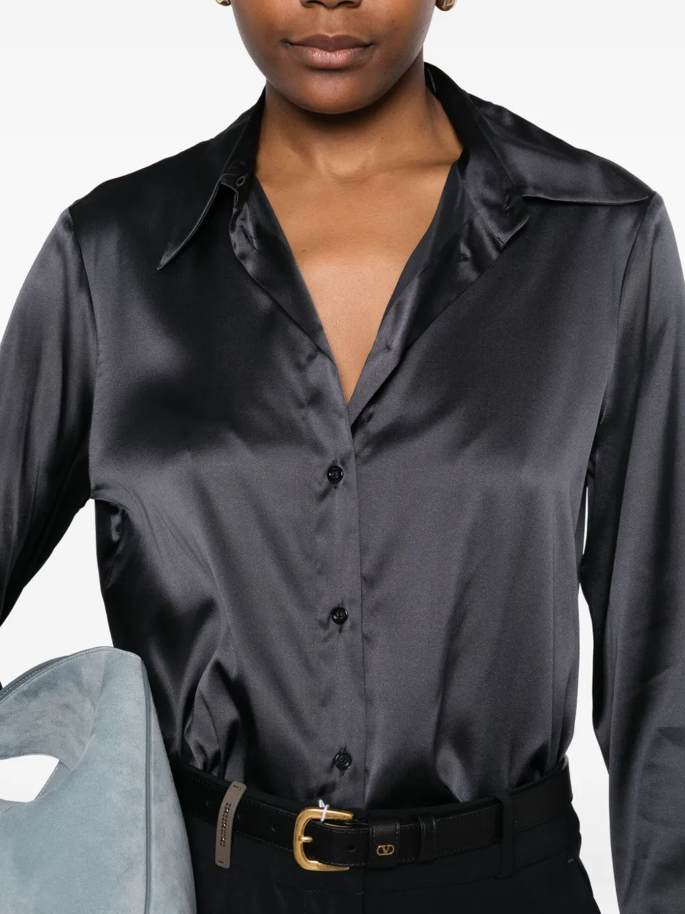 Peserico Satijnen blouse Blauw