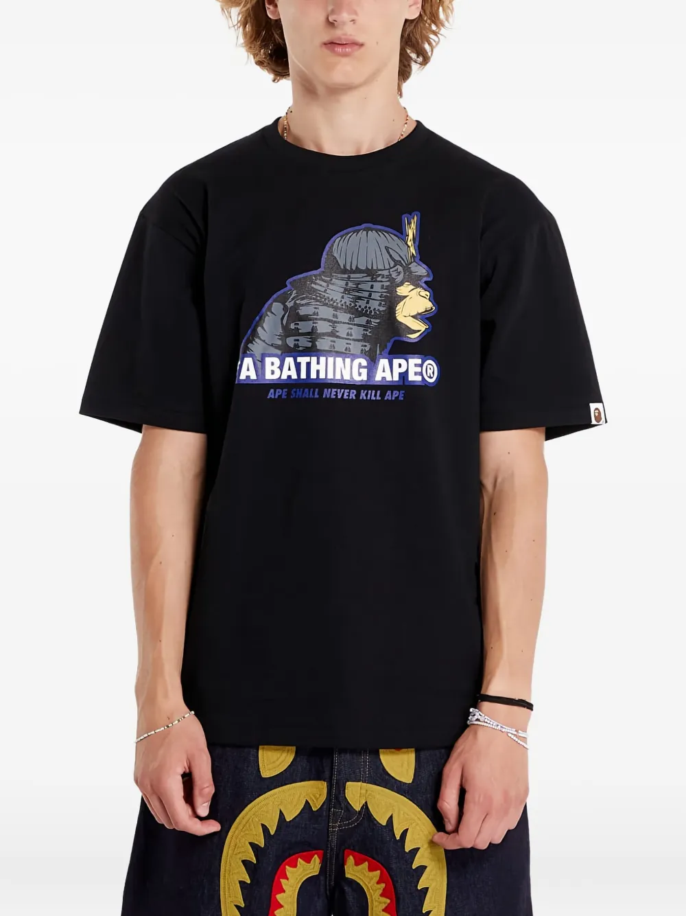 A BATHING APE Samurai T-shirt Zwart