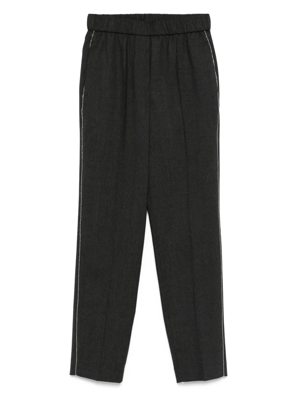 Peserico Broek met elastische tailleband en zijstreep Grijs