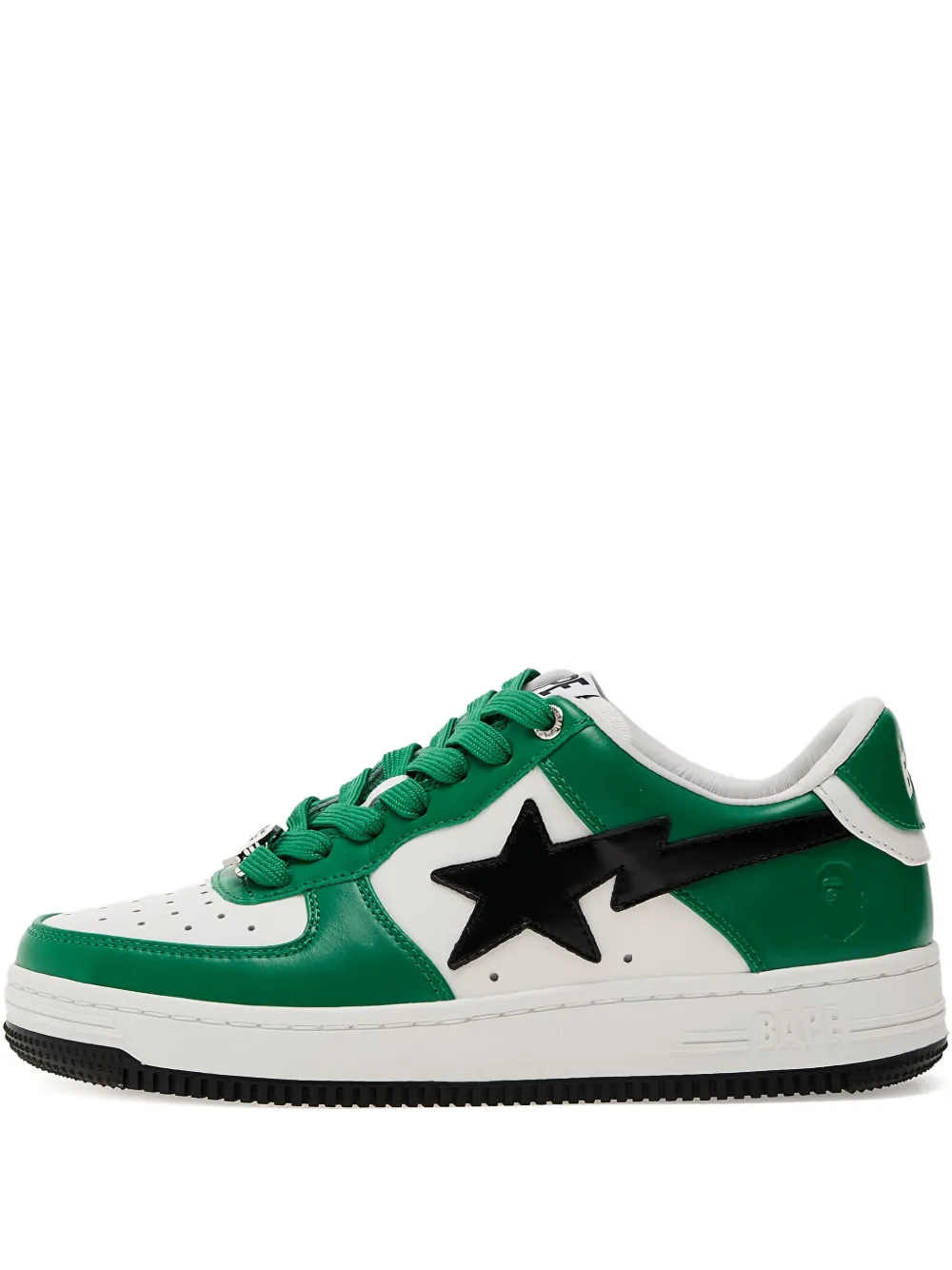 A BATHING APE Bape Sta 3 leather sneakers Green