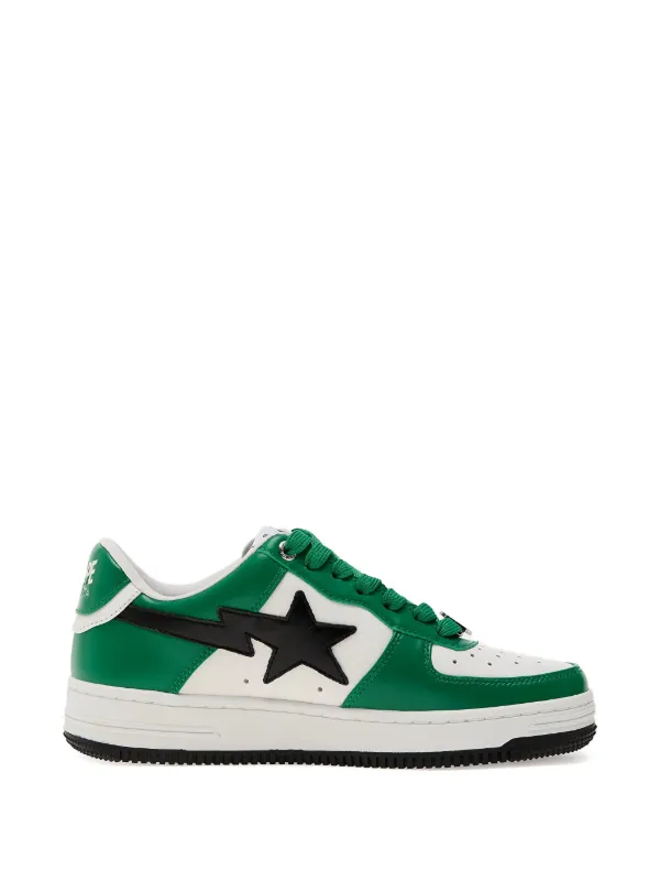A BATHING APE® Bape Sta 3 Leather Sneakers | Green | FARFETCH ZA