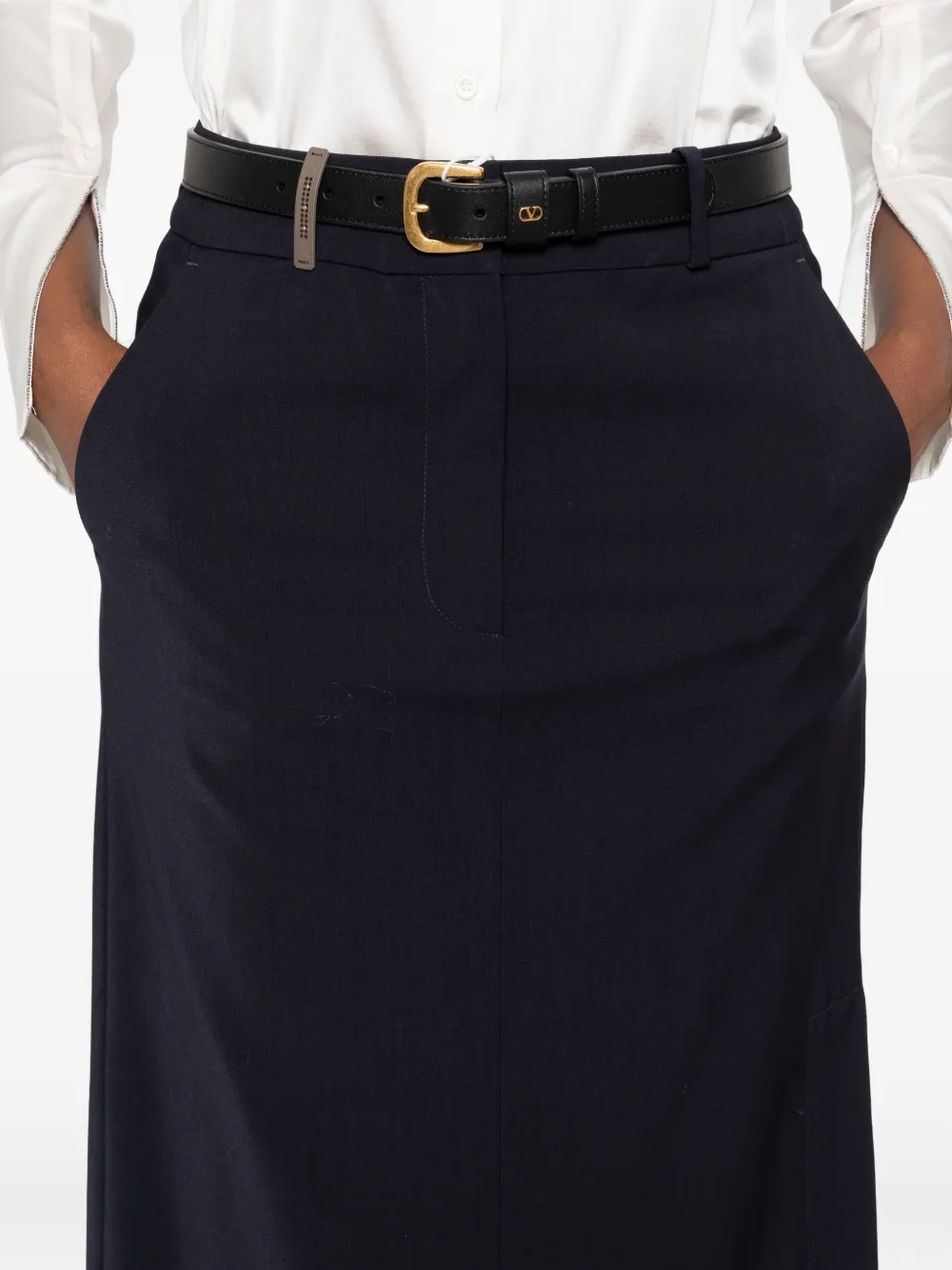 Peserico Midi-rok met riemlussen Blauw