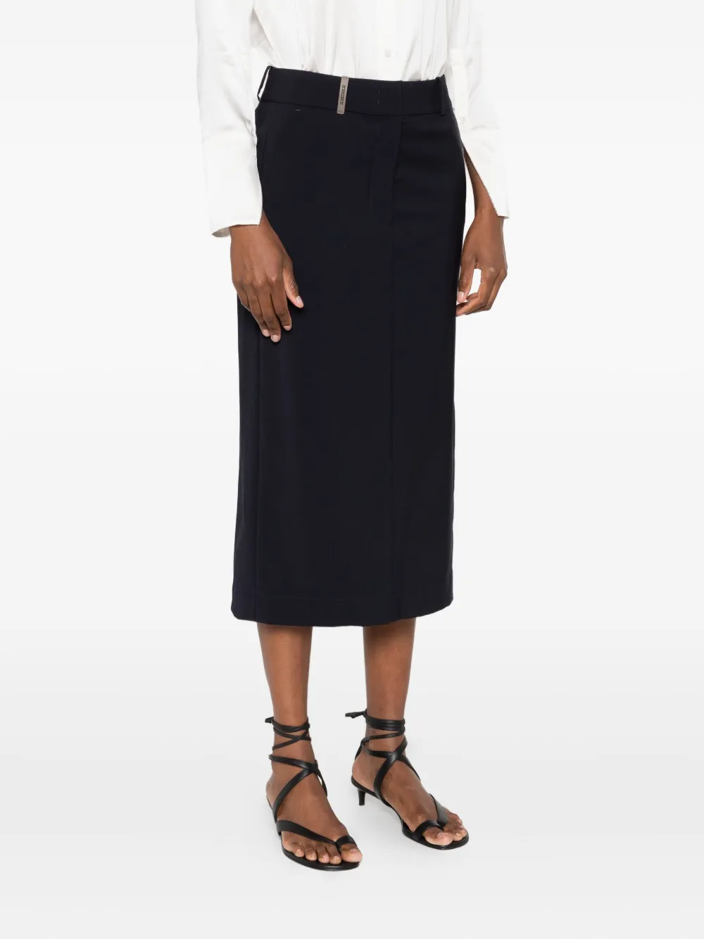 Peserico Midi-rok met riemlussen Blauw