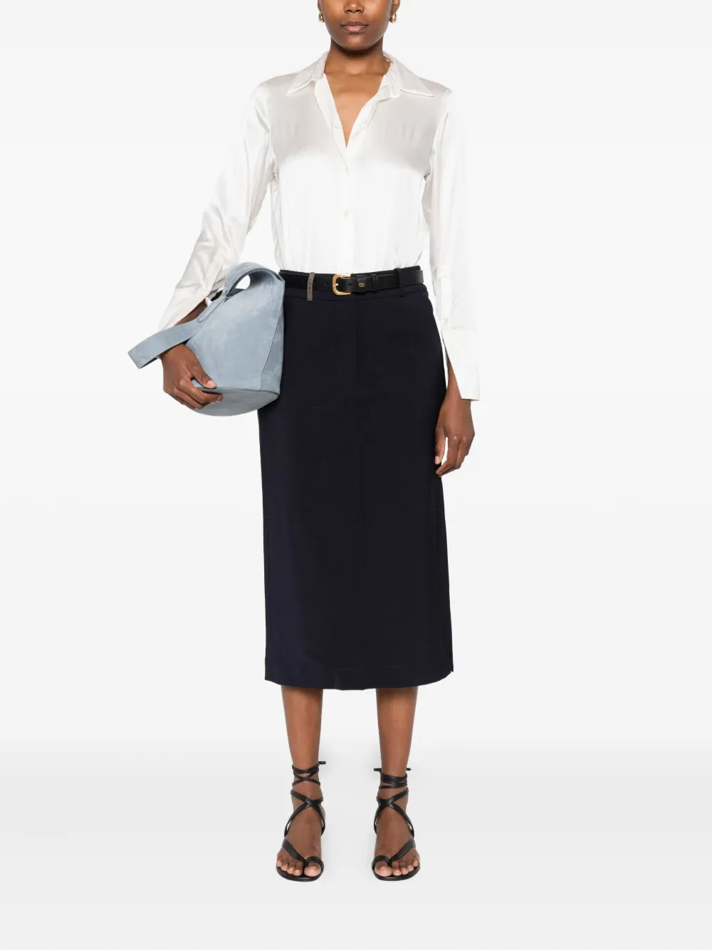 Peserico Midi-rok met riemlussen Blauw