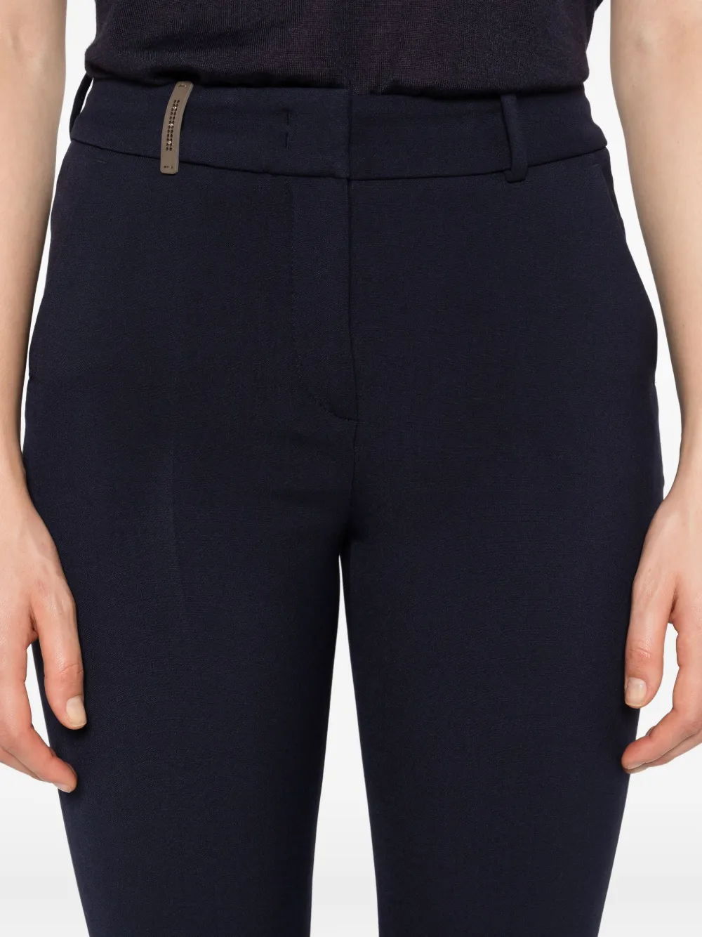 Peserico Broek met zijsplit Blauw