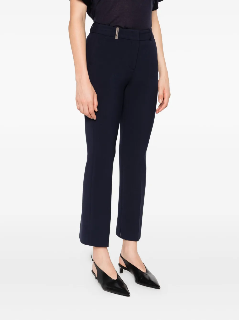 Peserico Broek met zijsplit Blauw