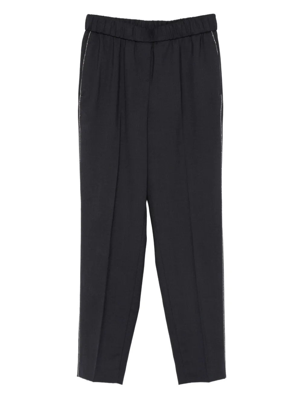 Peserico Broek met zijstreepen elastische taille Blauw