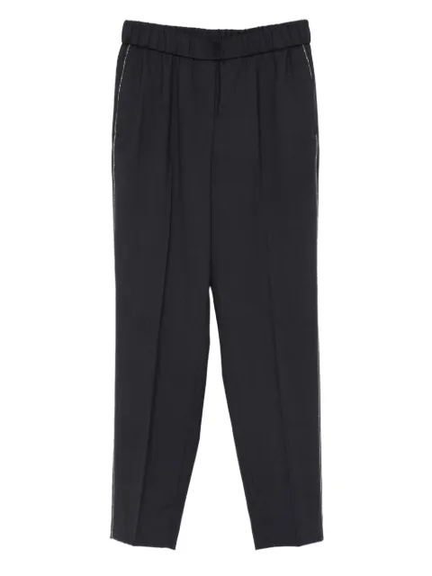 Peserico elasticated-waist side-stripe trousers