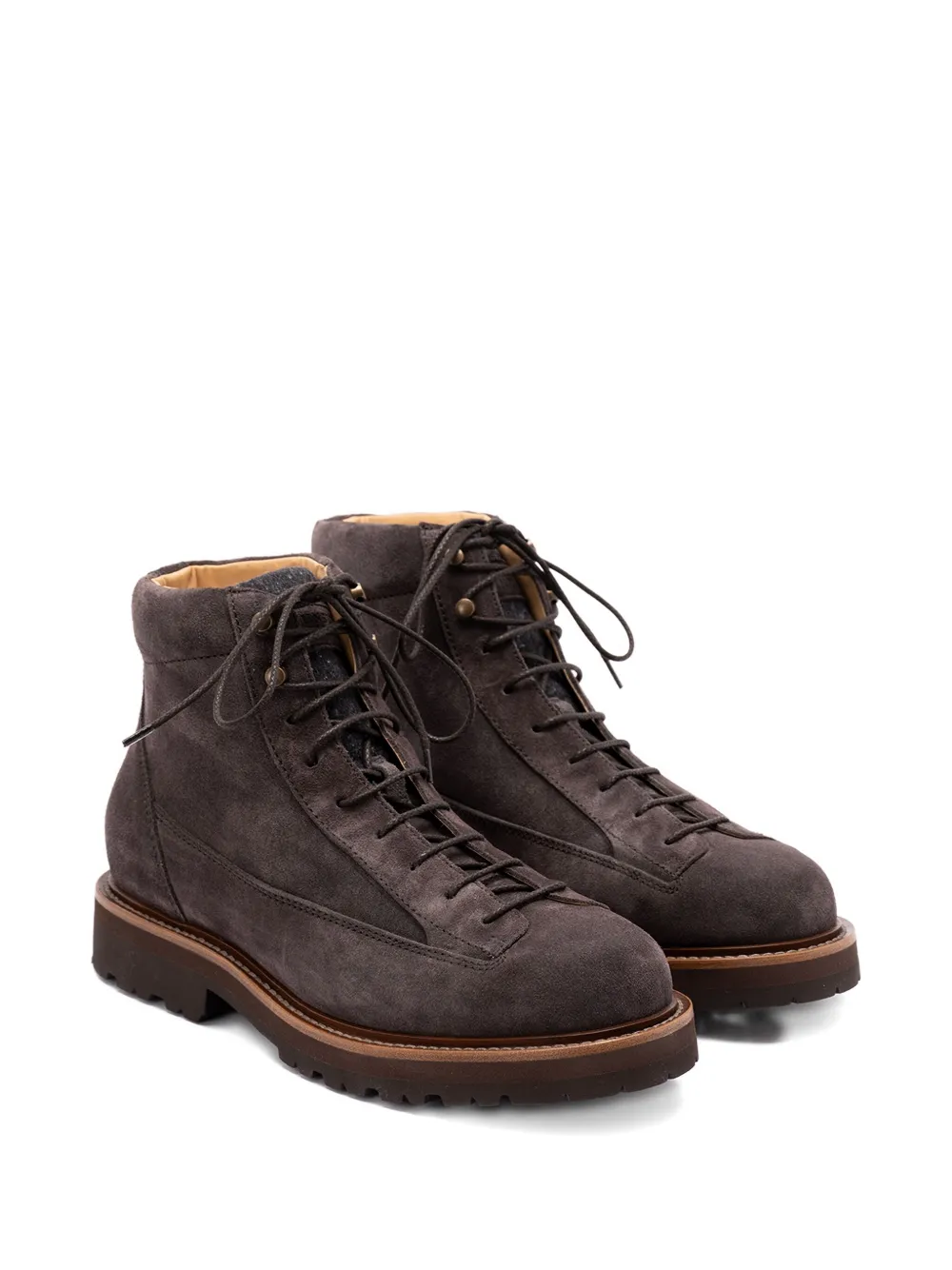 Brunello Cucinelli suede lace-up boots Bruin