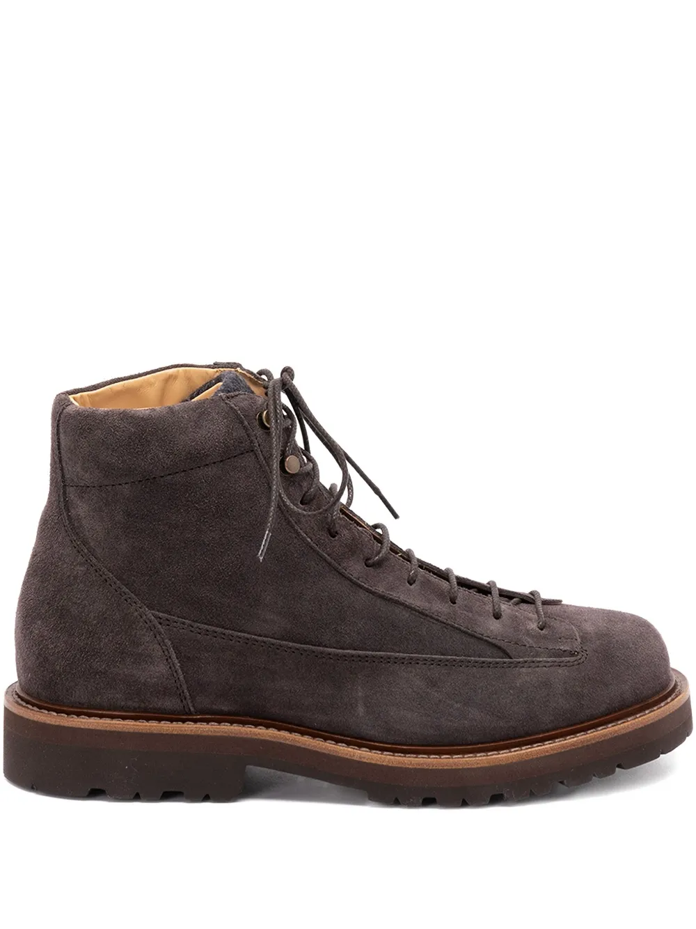 Brunello Cucinelli suede lace-up boots Bruin