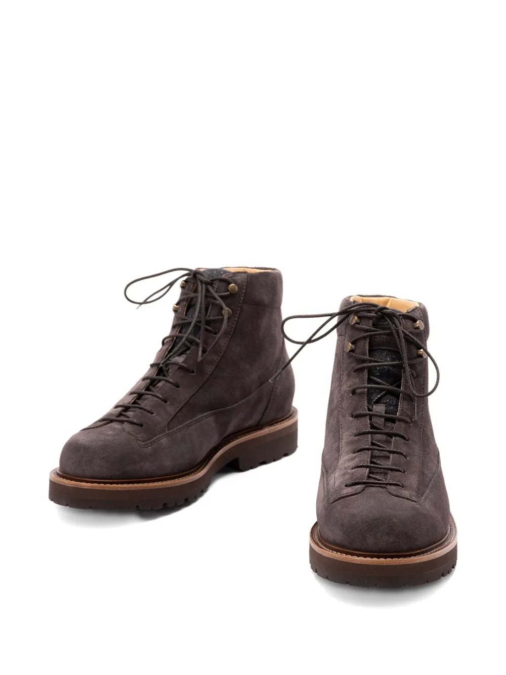 Brunello Cucinelli suede lace-up boots Bruin