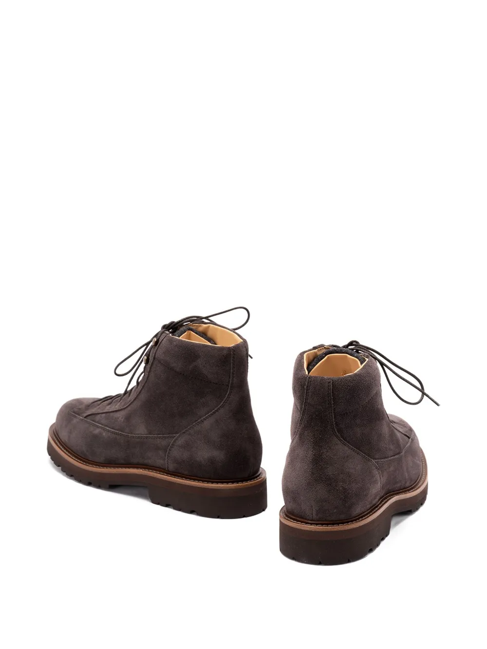 Brunello Cucinelli suede lace-up boots Bruin