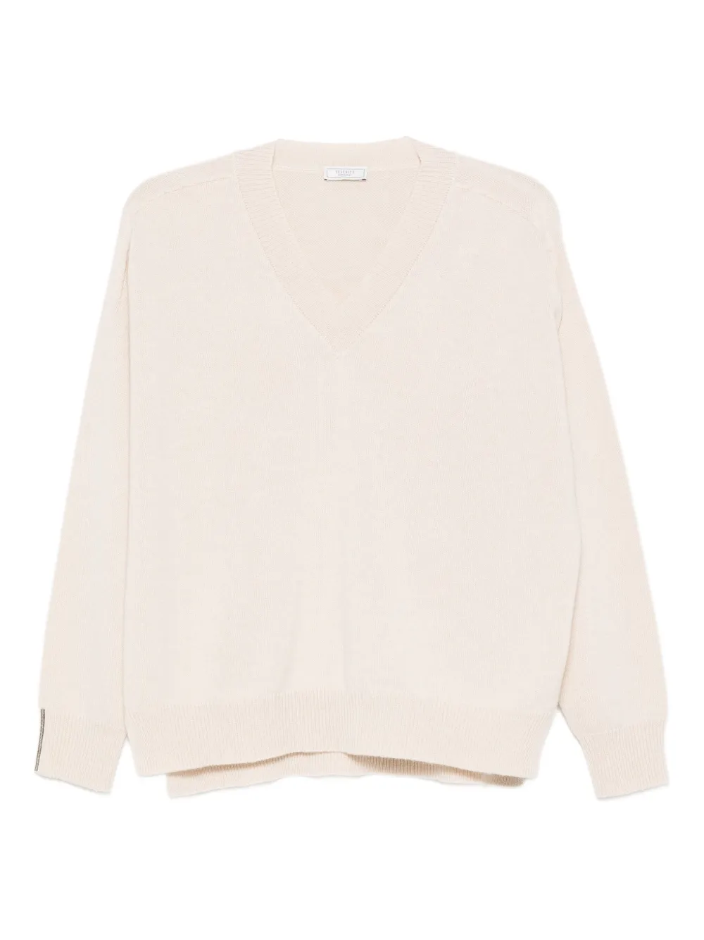 Peserico Kasjmier trui met V-hals Beige