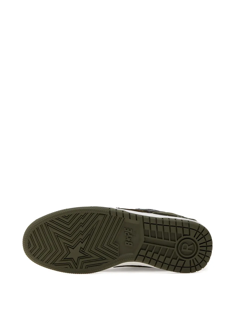 A BATHING APE Bape Sk8 Sta™ #6 star-patch leather sneakers Green
