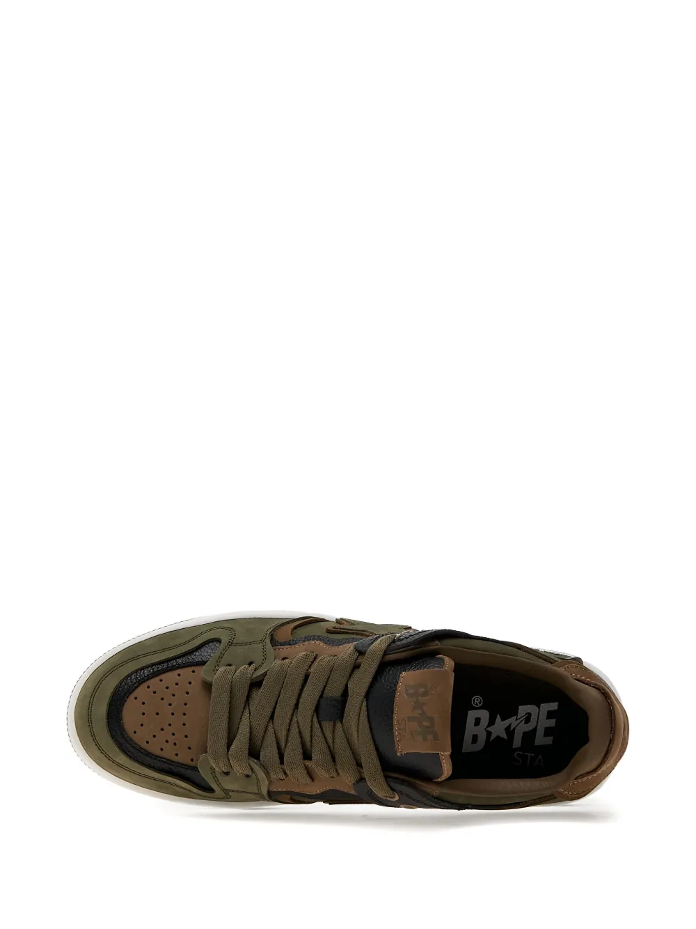 A BATHING APE Bape Sk8 Sta™ #6 star-patch leather sneakers Green