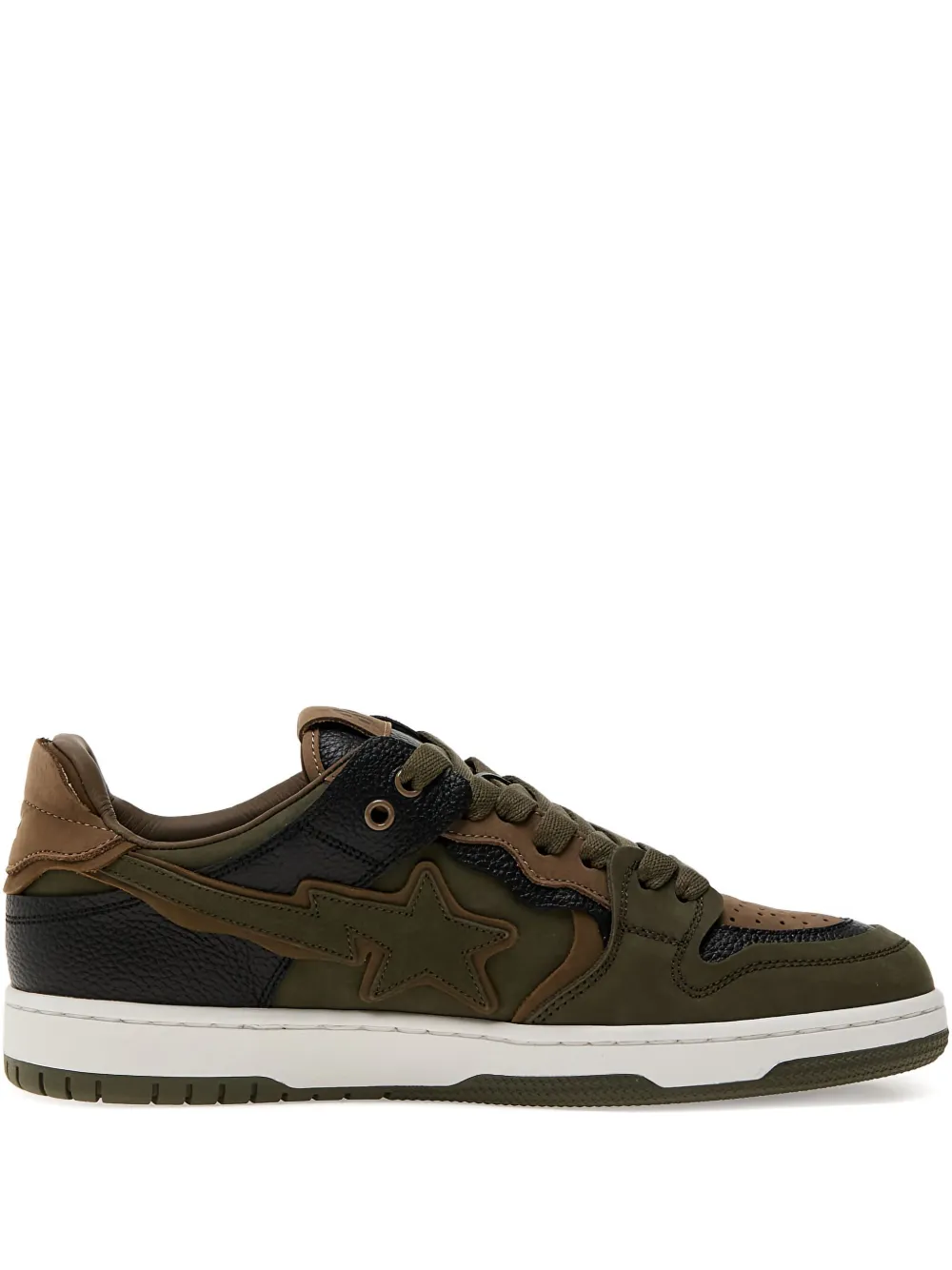 A BATHING APE Bape Sk8 Sta™ #6 star-patch leather sneakers Green