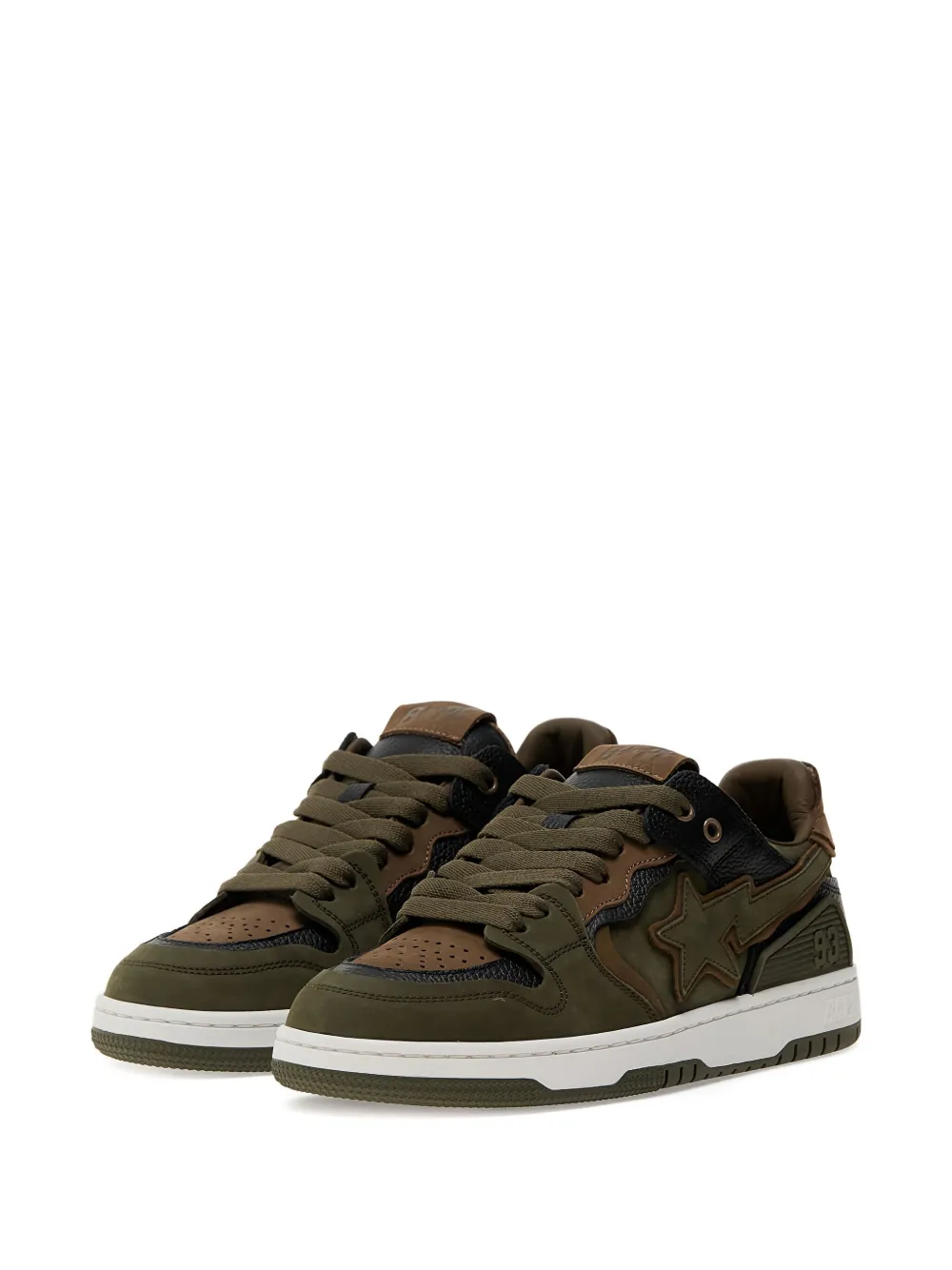 A BATHING APE Bape Sk8 Sta™ #6 star-patch leather sneakers Green